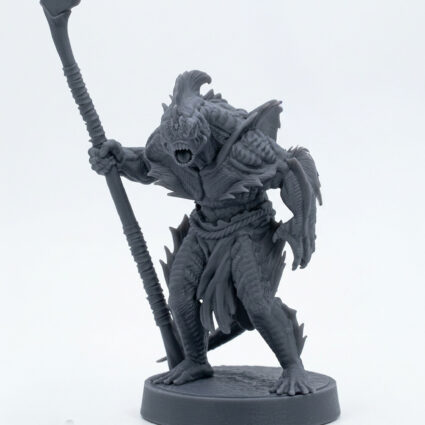 Sahuagin Warrior C - Gray Resin 3D Printed Miniature
