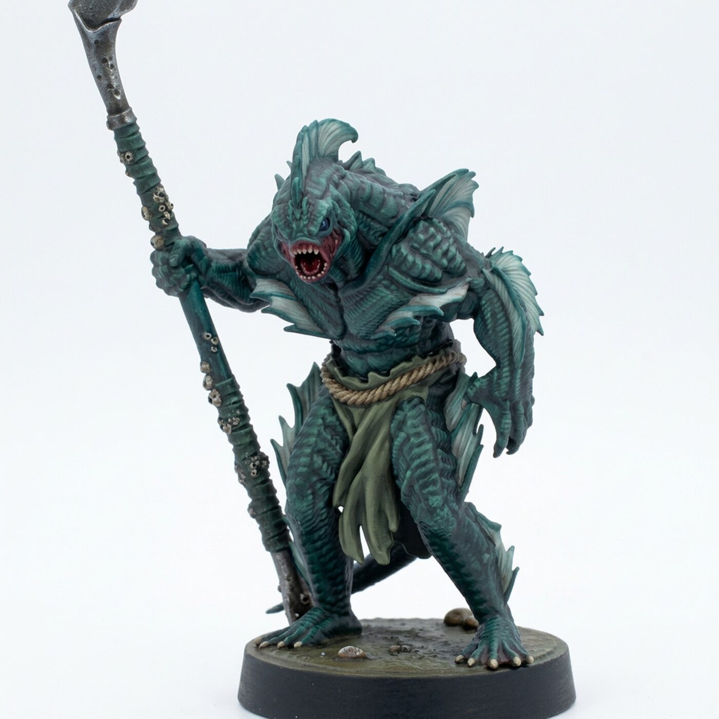 Sahuagin Warrior C - Painted 3D Printed Miniature