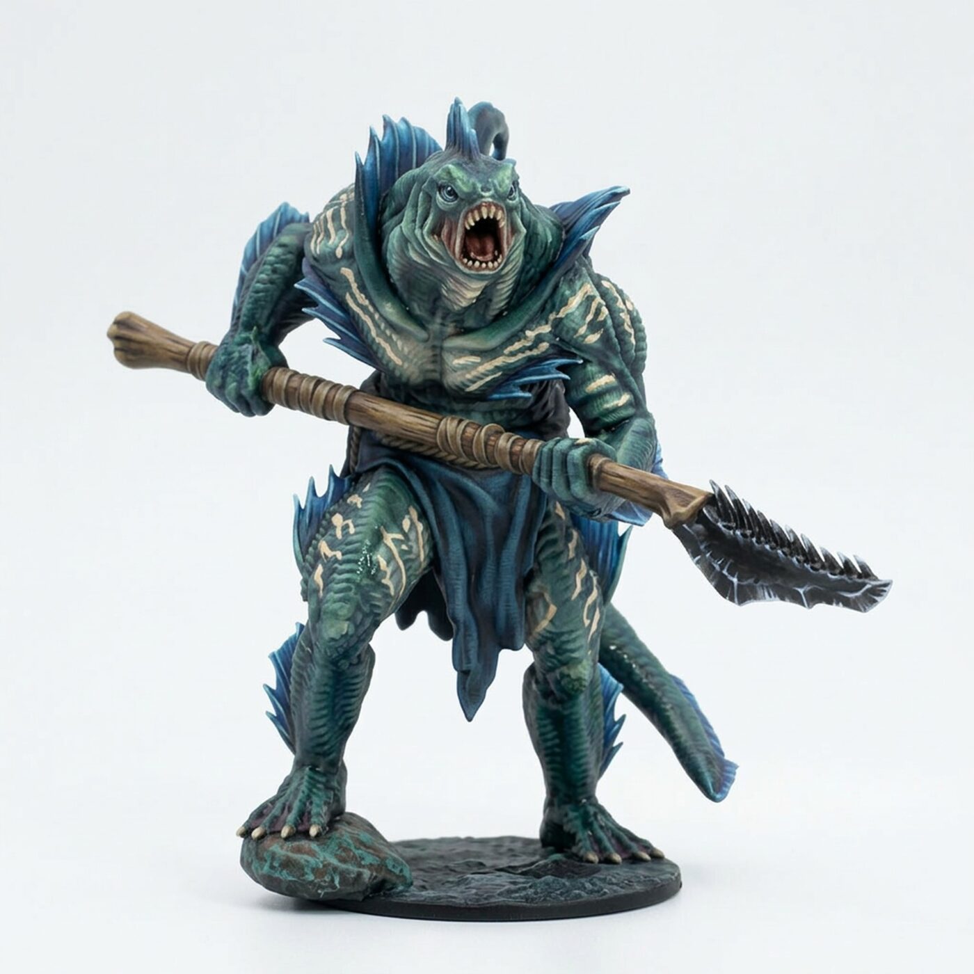 Sahuagin Warrior F - Painted 3D Printed Miniature