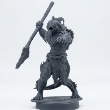 Sahuagin Warrior H - Gray Resin 3D Printed Miniature