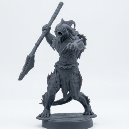 Sahuagin Warrior H - Gray Resin 3D Printed Miniature