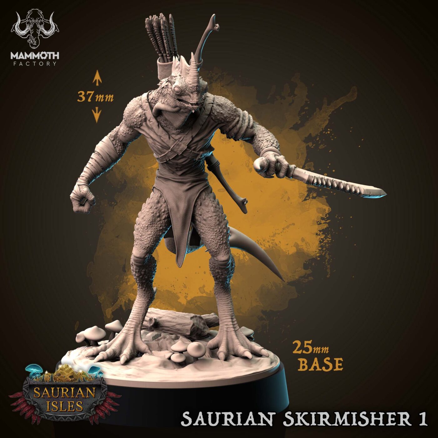 Saurian Skirmisher 1 - Saurian Isles - Mammoth Factory Miniature