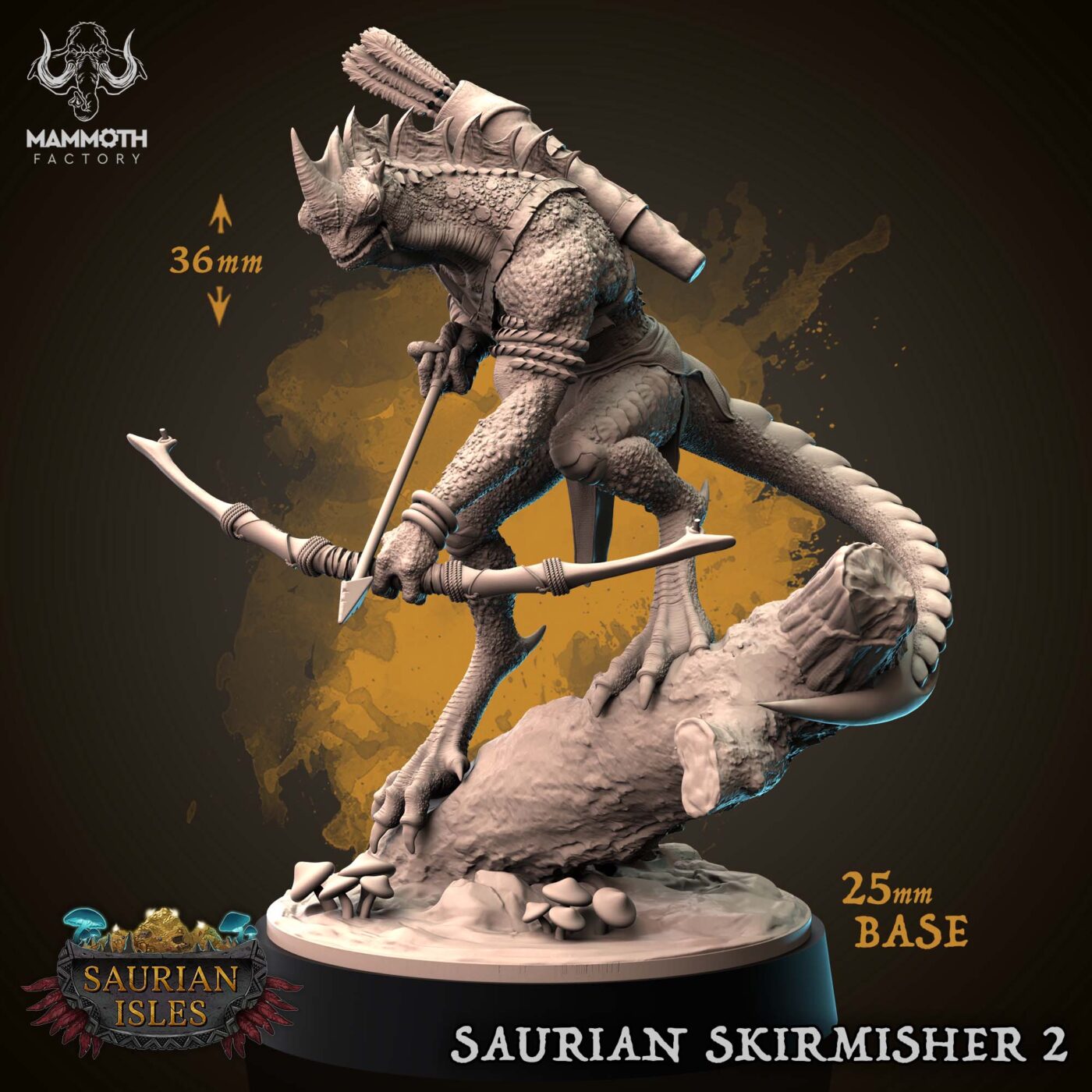 Saurian Skirmisher 2 - Saurian Isles - Mammoth Factory Miniature