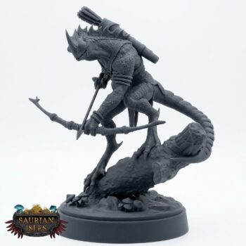 Saurian Skirmisher 2 - Saurian Isles - Mammoth Factory - Gray Resin 3D Printed Miniature