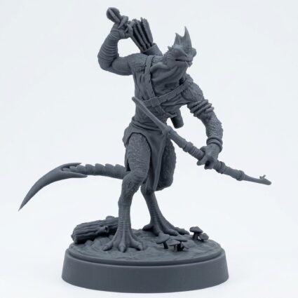 Saurian Skirmisher 3 Miniature - Saurian Isles Collection - Gray Resin 3D Printed Miniature