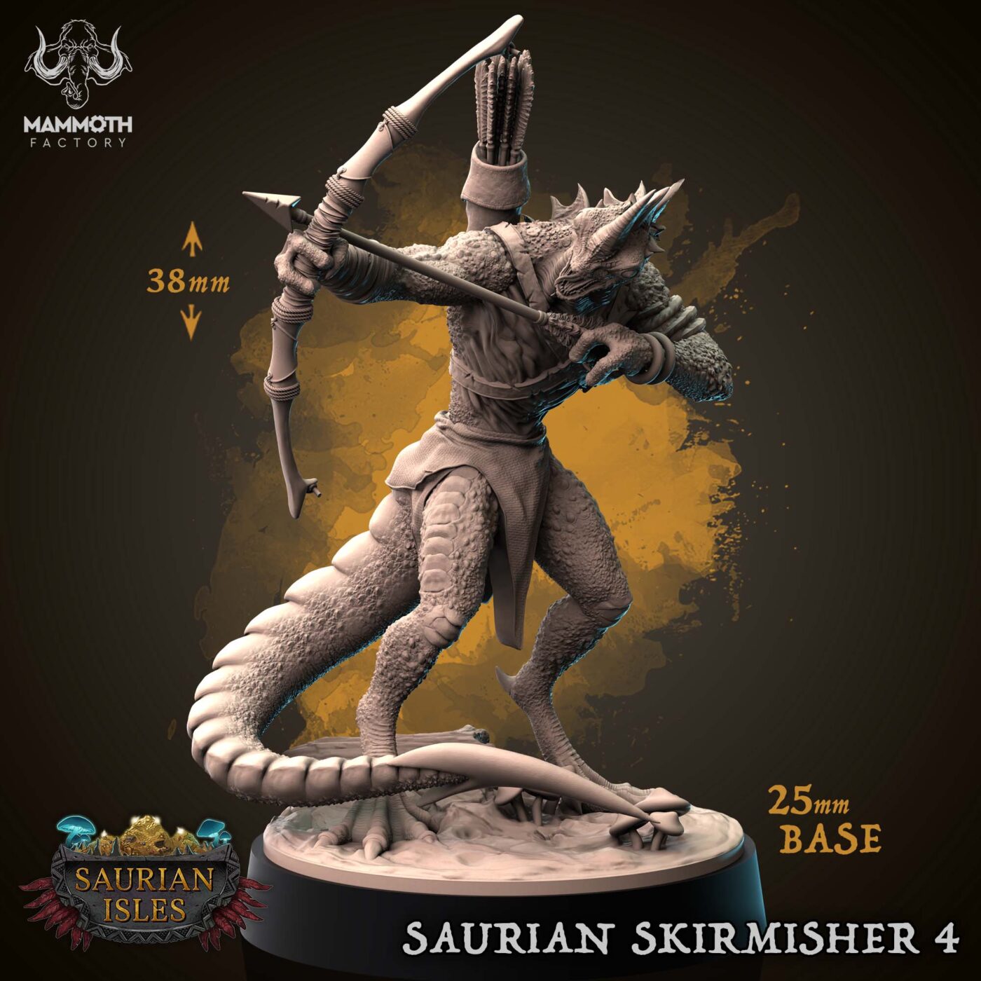 Saurian Skirmisher 4 - Lizardfolk Archer Miniature Miniature