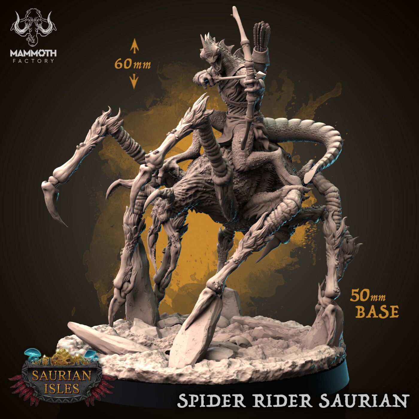 Saurian Spider Rider Miniature - Saurian Isles Collection Miniature