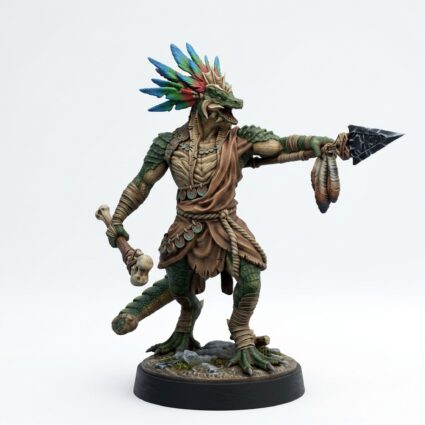 Saurian Warchief Miniature - Saurian Isles - Mammoth Factory - Painted 3D Printed Miniature