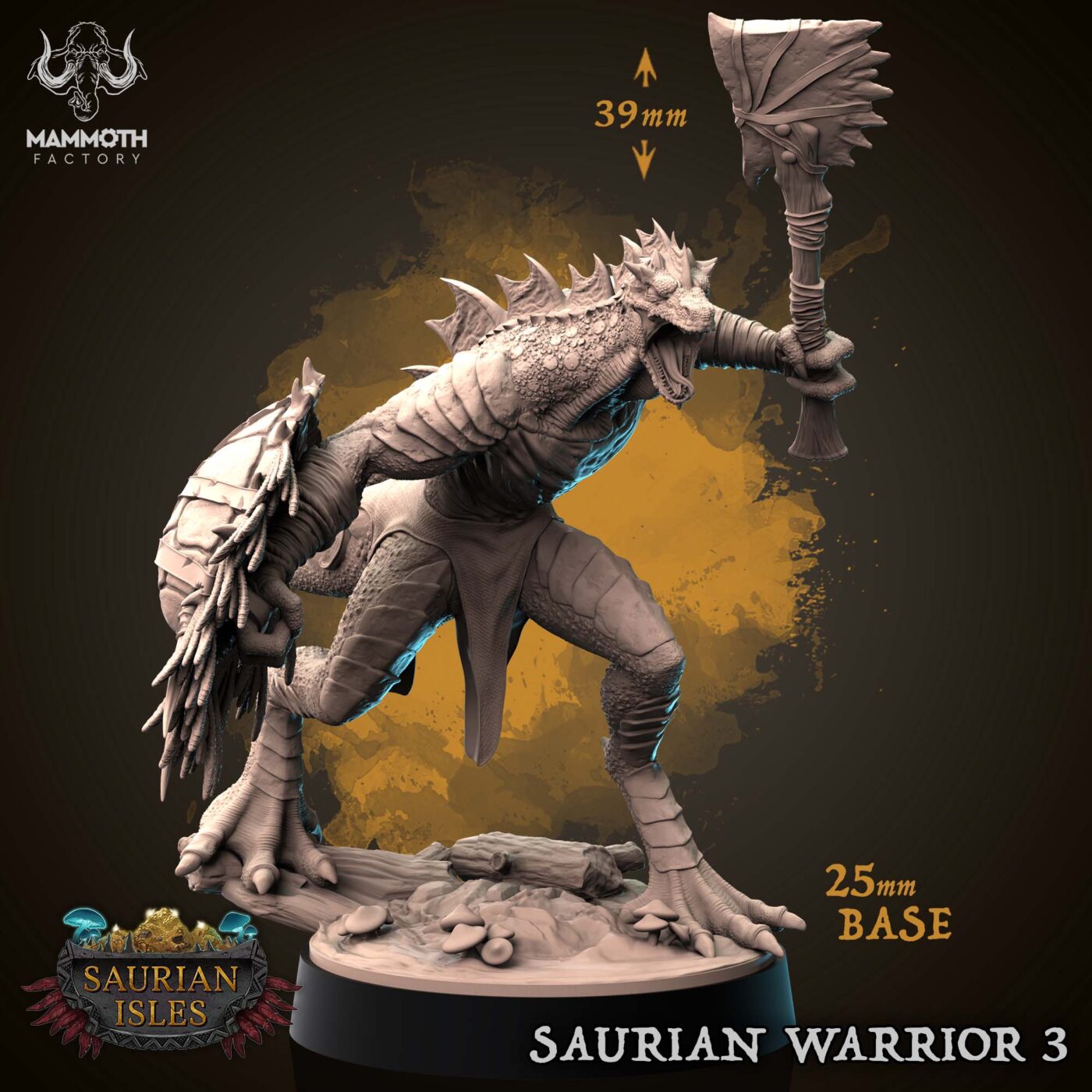 Saurian Warrior 3 Lizardfolk Miniature Miniature