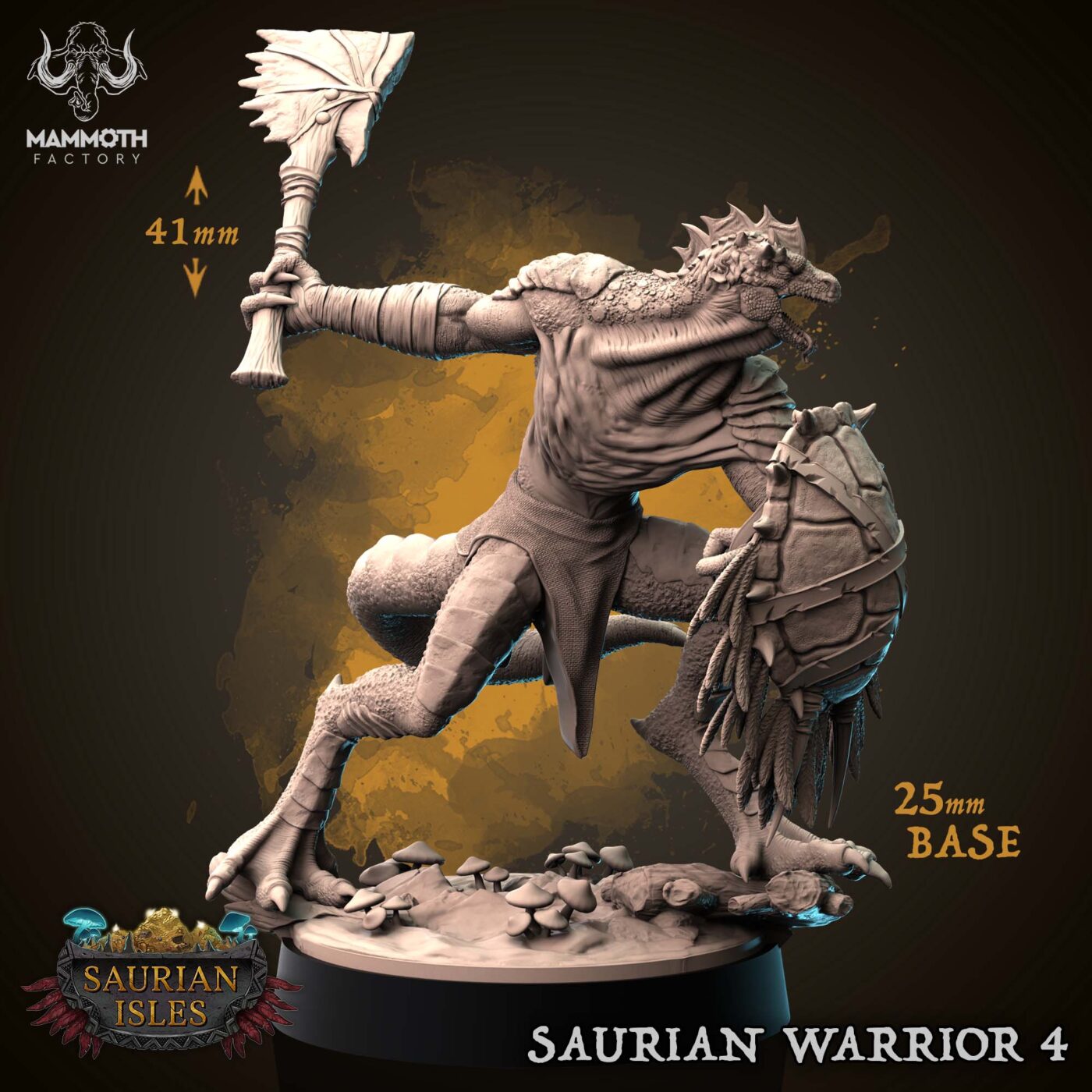 Saurian Warrior 4 - Mammoth Factory Miniature