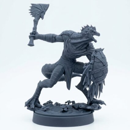 Saurian Warrior 4 - Mammoth Factory - Gray Resin 3D Printed Miniature