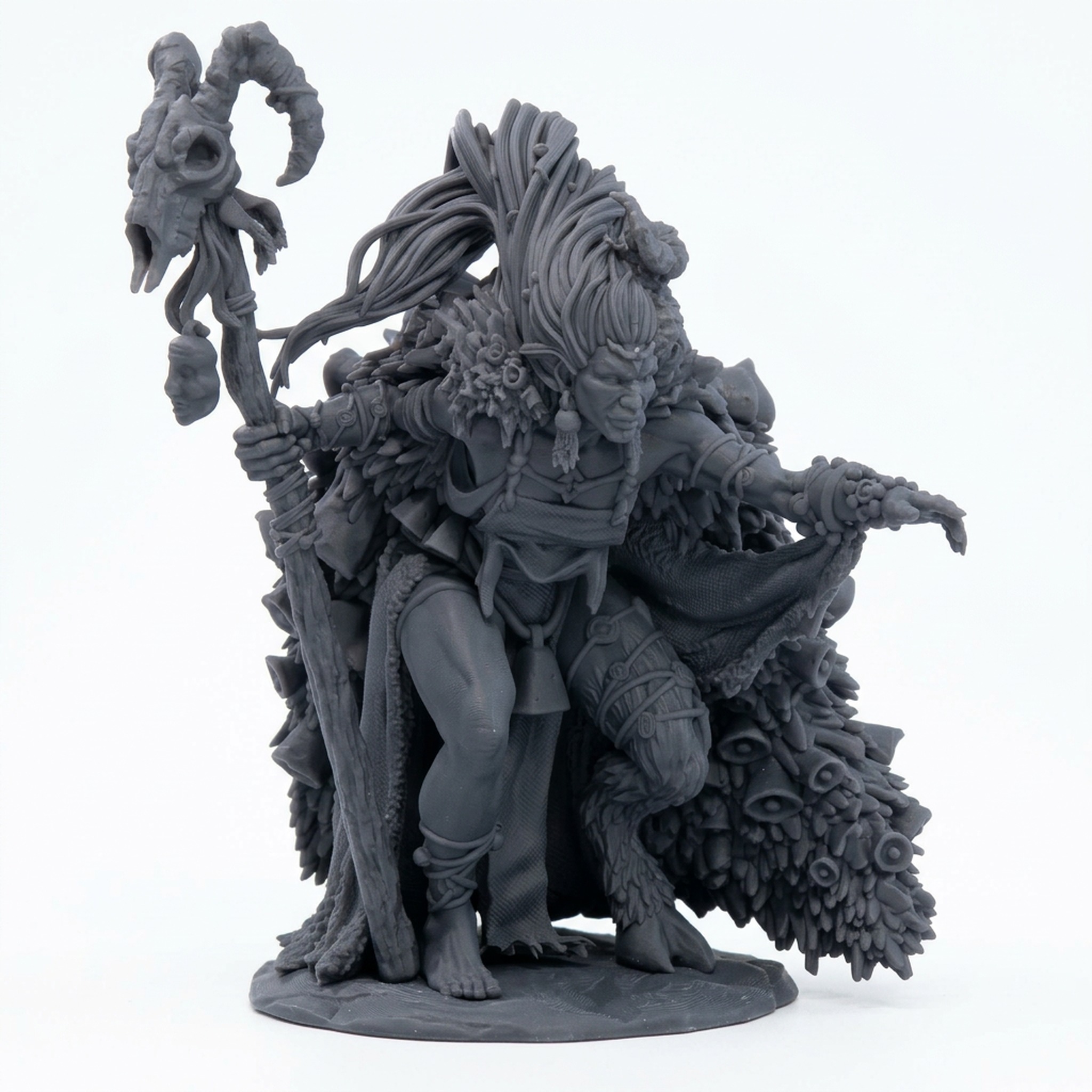 Savage Witch - Gray Resin 3D Printed Miniature