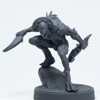 Shadow Lurker C - Gray Resin 3D Printed Miniature