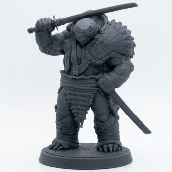 Shell Shinobi A - Gray Resin 3D Printed Miniature