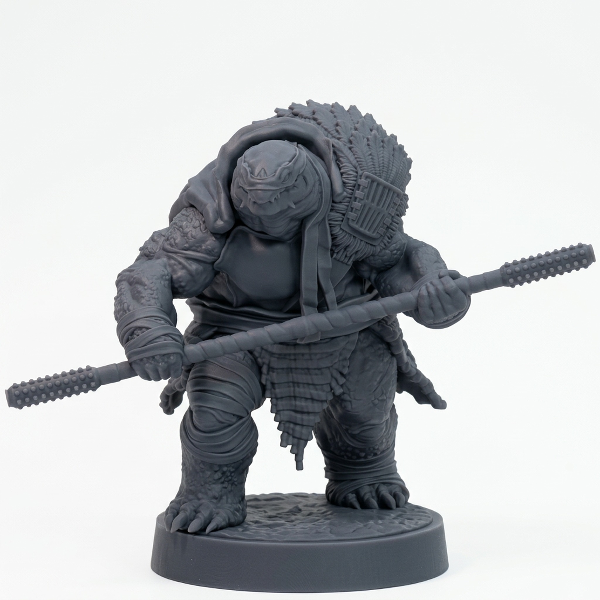 Shell Shinobi B - Gray Resin 3D Printed Miniature