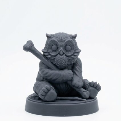 Silverback Owlbear Cub - Wild Hunt Collection - Mammoth Factory - Gray Resin 3D Printed Miniature