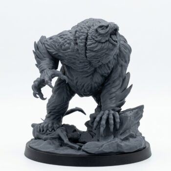 Silverback Owlbear – Wild Hunt – Mammoth Factory - Gray Resin 3D Printed Miniature