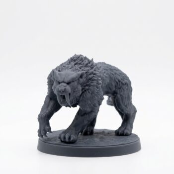 Snowplains Sabertooth B - Gray Resin 3D Printed Miniature