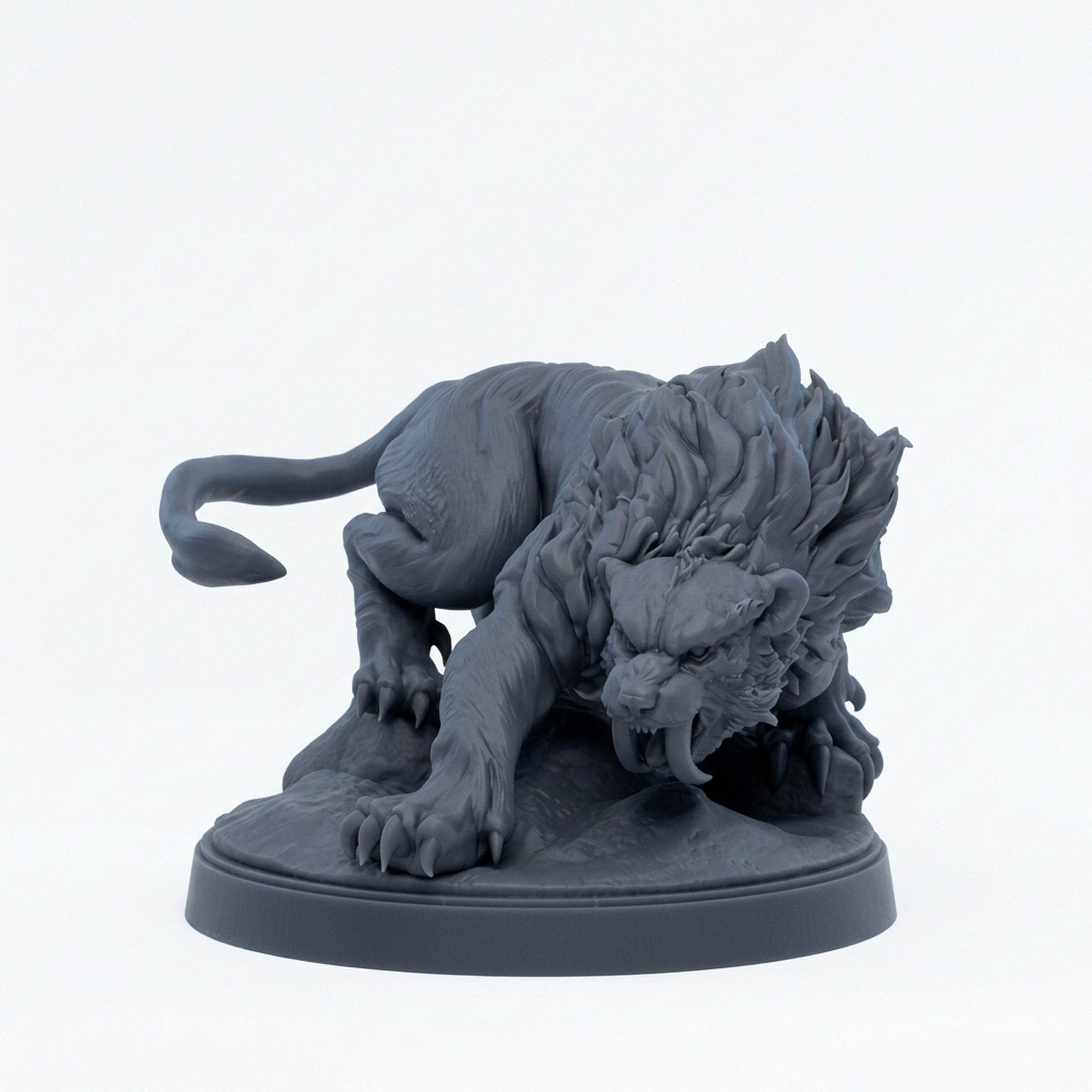Snowplains Sabertooth C - Gray Resin 3D Printed Miniature