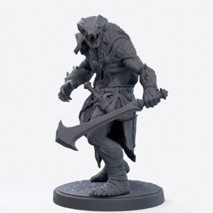 Ssrall Halfblood C - Gray Resin 3D Printed Miniature
