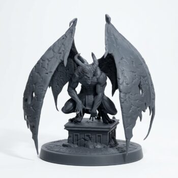 Stonecursed Gargoyle A - Gray Resin 3D Printed Miniature