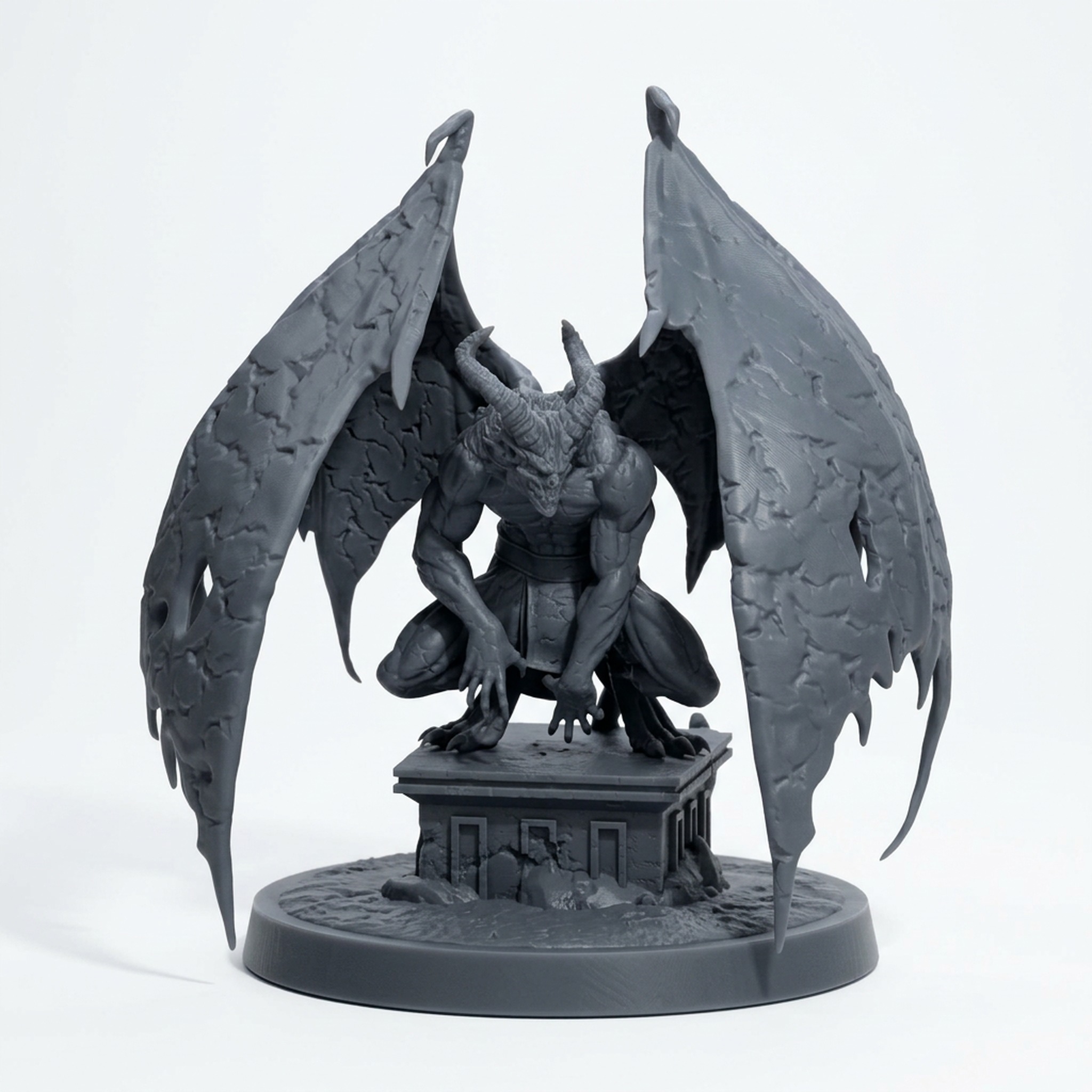Stonecursed Gargoyle A - Gray Resin 3D Printed Miniature