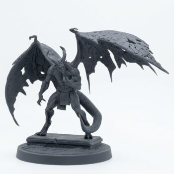 Stonecursed Gargoyle B - Gray Resin 3D Printed Miniature