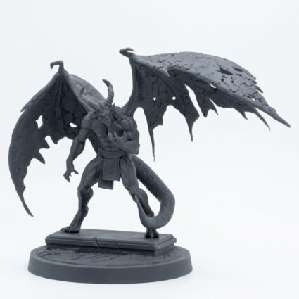 Stonecursed Gargoyle B - Gray Resin 3D Printed Miniature