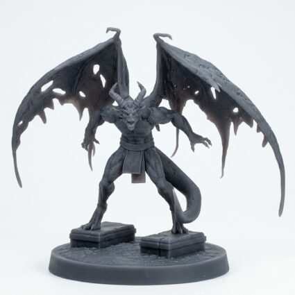 Stonecursed Gargoyle C - Gray Resin 3D Printed Miniature