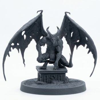 Stonecursed Gargoyle D - Gray Resin 3D Printed Miniature