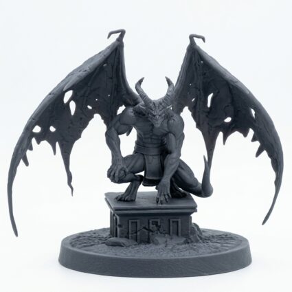 Stonecursed Gargoyle D - Gray Resin 3D Printed Miniature