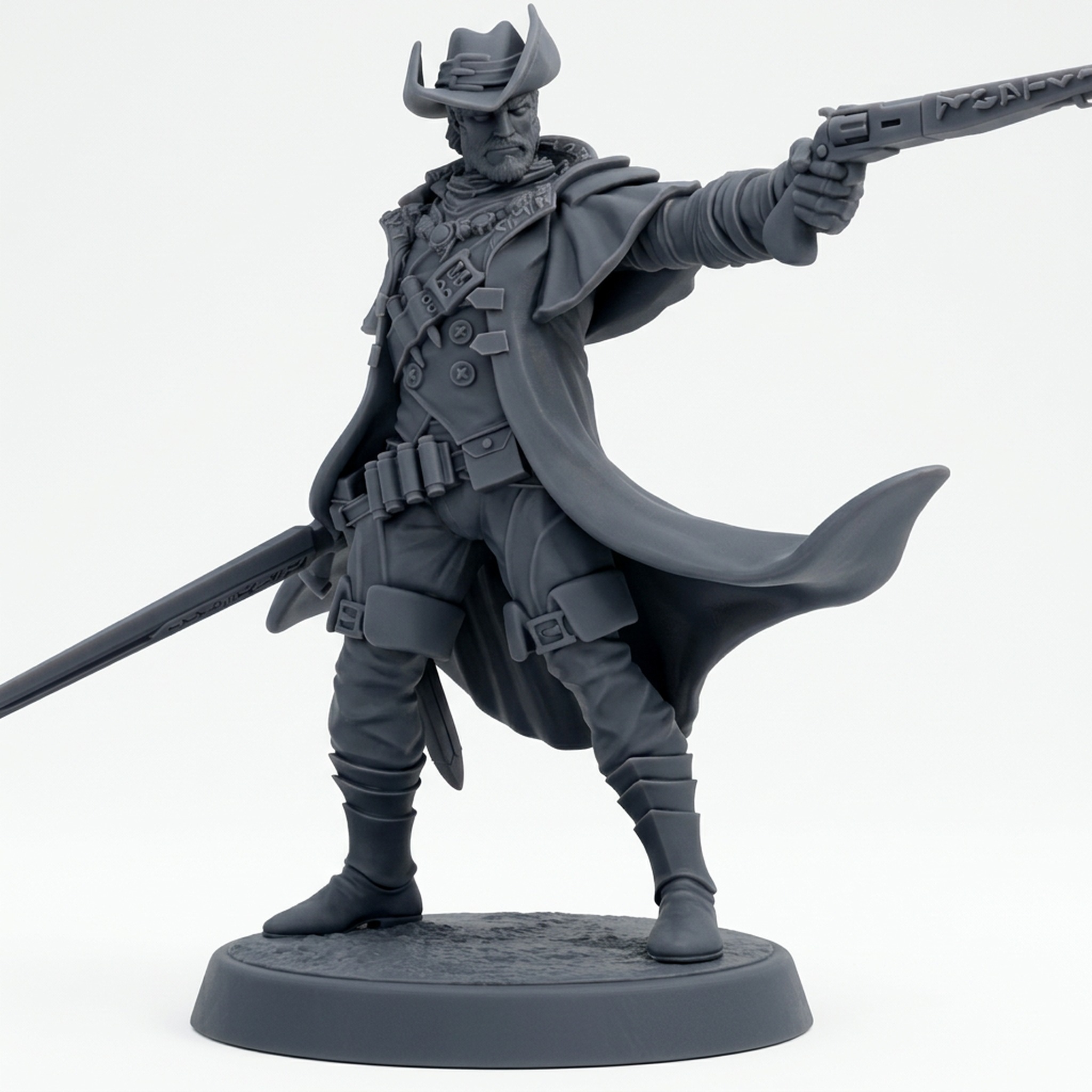 Stragovian Nightwarden F - Gray Resin 3D Printed Miniature