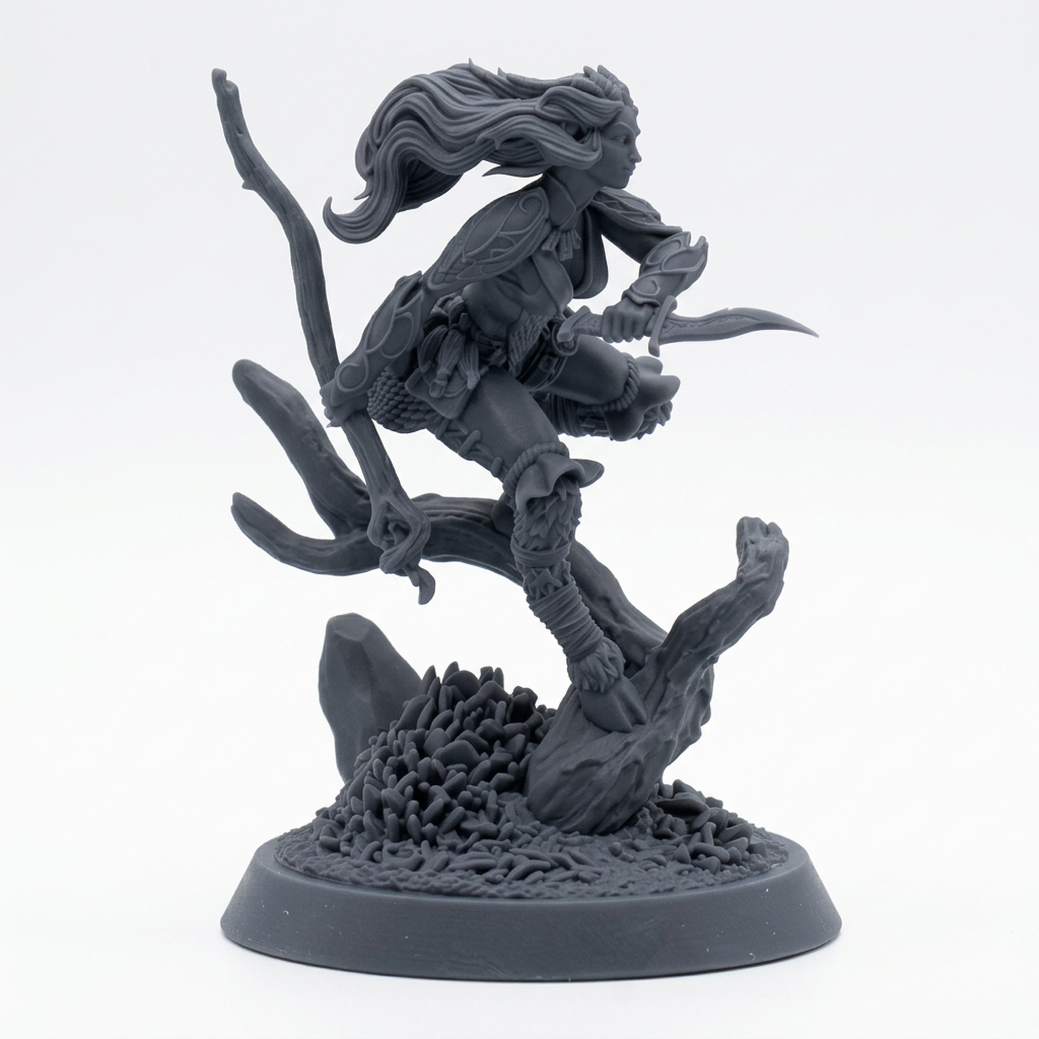 Sylvoth Wildseer - Gray Resin 3D Printed Miniature