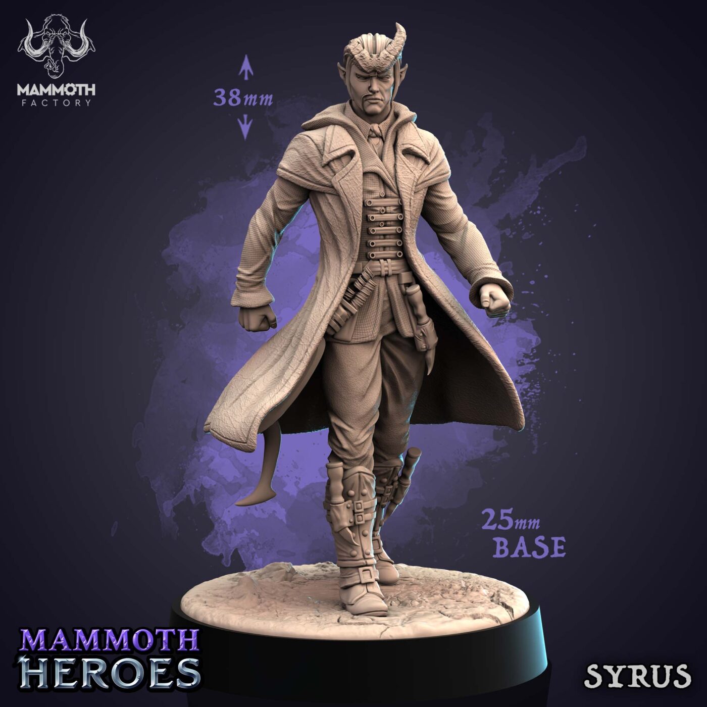 Syrus - The Tiefling Inquisitor - Mammoth Factory Miniature