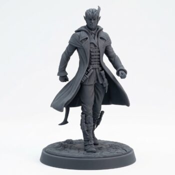 Syrus - The Tiefling Inquisitor - Mammoth Factory - Gray Resin 3D Printed Miniature