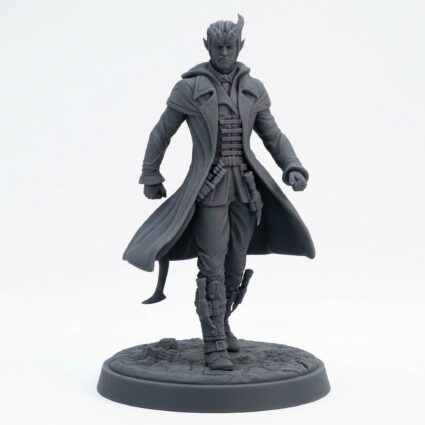 Syrus - The Tiefling Inquisitor - Mammoth Factory - Gray Resin 3D Printed Miniature