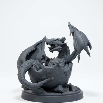 Tarralith Hatchling - Gray Resin 3D Printed Miniature