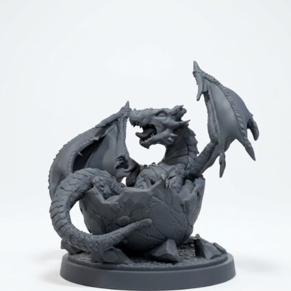 Tarralith Hatchling - Gray Resin 3D Printed Miniature