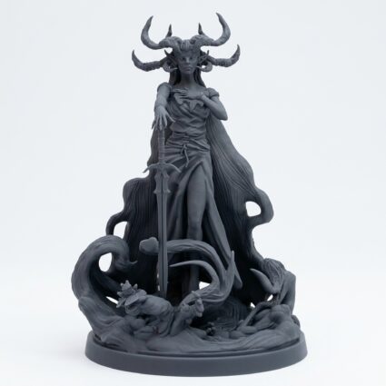 The Lady of the Loch by Mammoth Factory - Wild Hunt Collection - Gray Resin 3D Printed Miniature