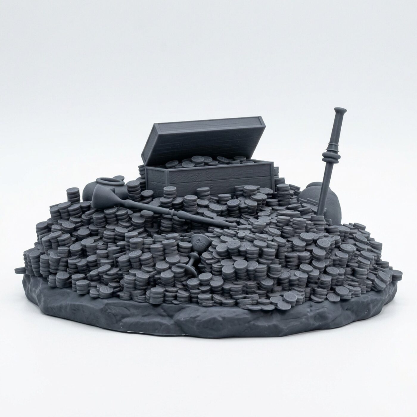 Treasure Pile - Saurian Isles - Mammoth Factory - Gray Resin 3D Printed Miniature
