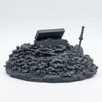 Treasure Pile - Saurian Isles - Mammoth Factory - Gray Resin 3D Printed Miniature