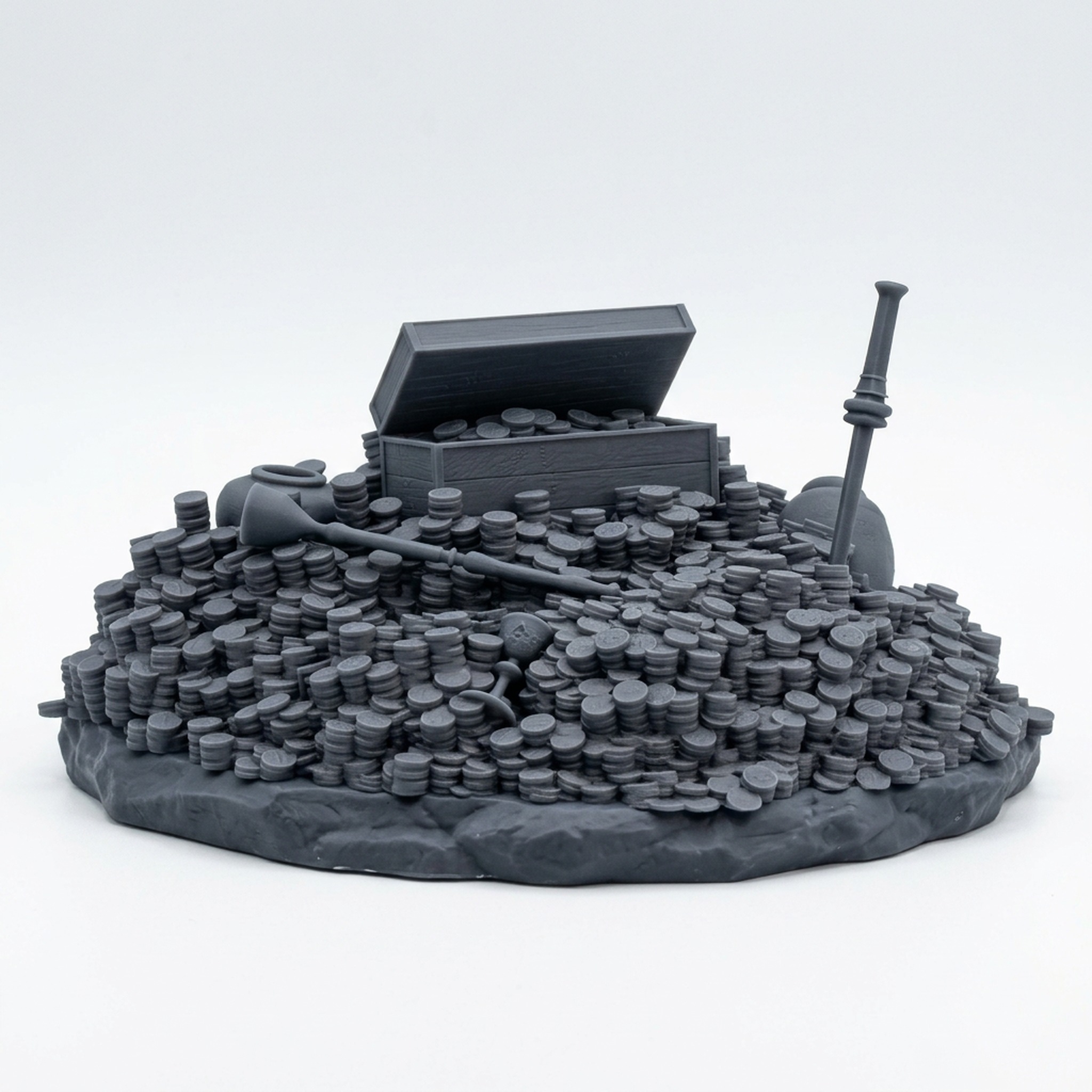 Treasure Pile - Saurian Isles - Mammoth Factory - Gray Resin 3D Printed Miniature