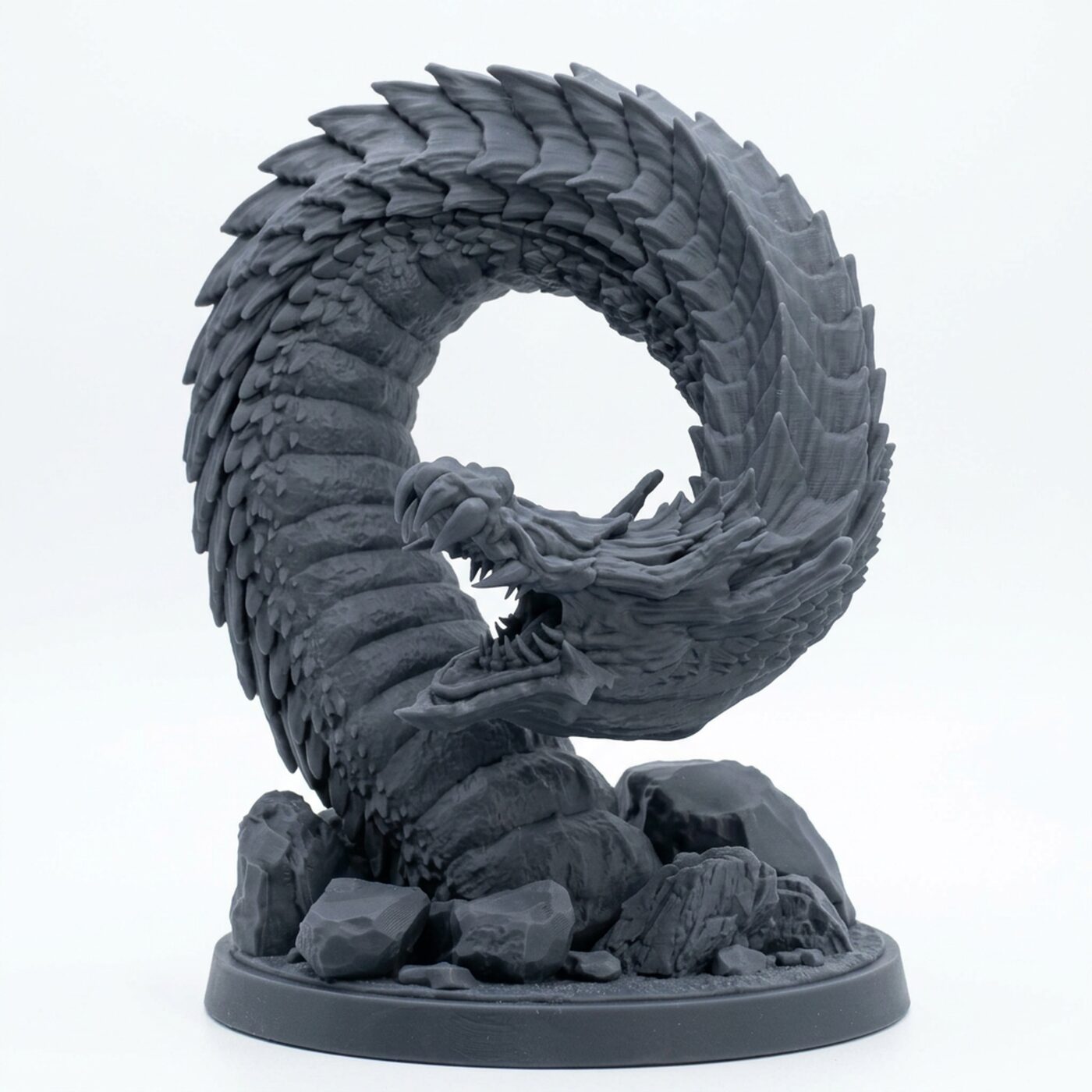 Tremorscale Wurm A - Gray Resin 3D Printed Miniature