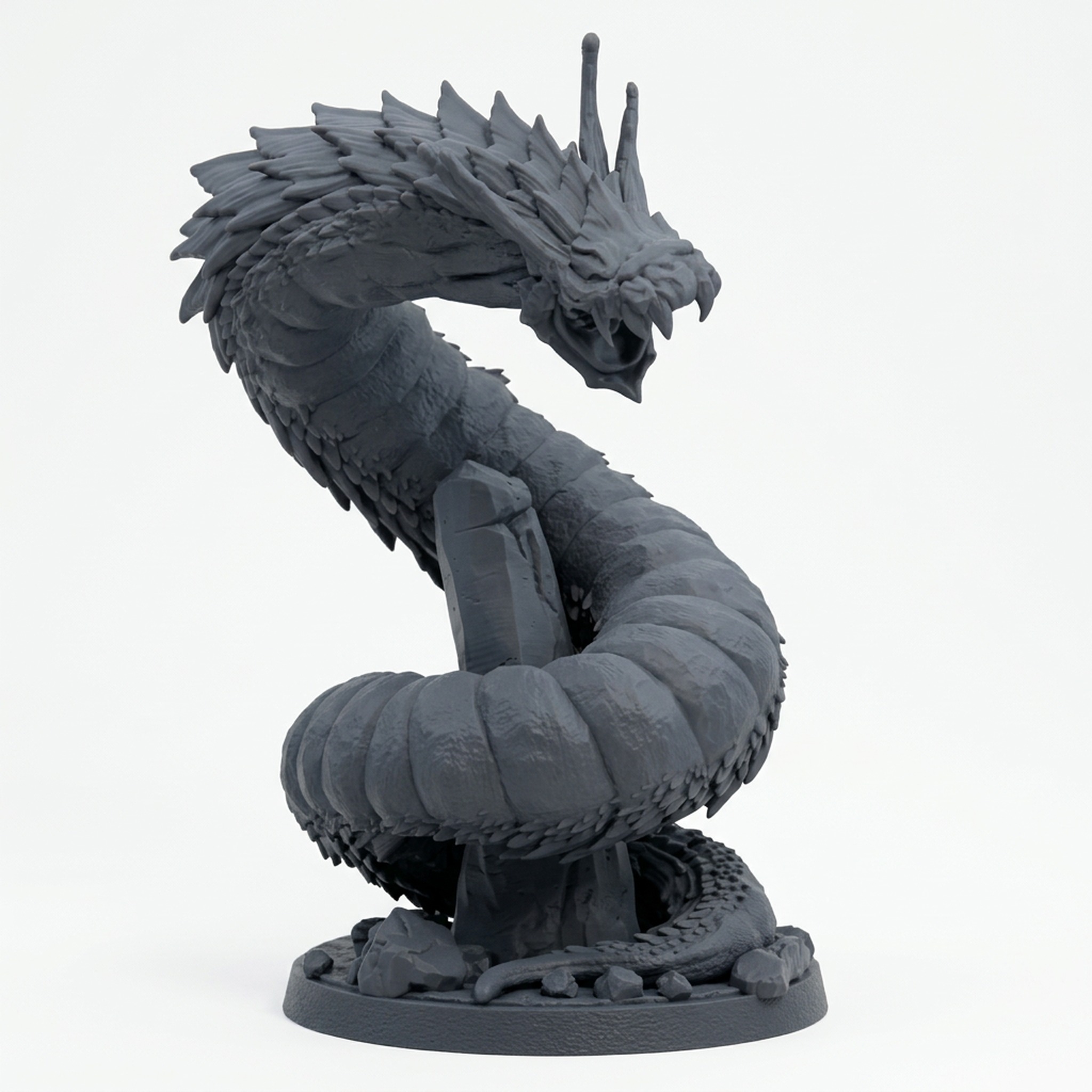 Tremorscale Wurm B - Gray Resin 3D Printed Miniature