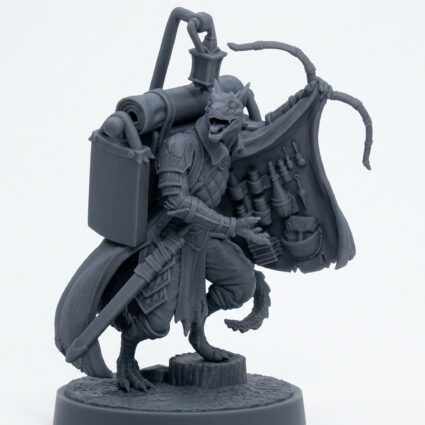 Vengux Kobold Merchant - Gray Resin 3D Printed Miniature