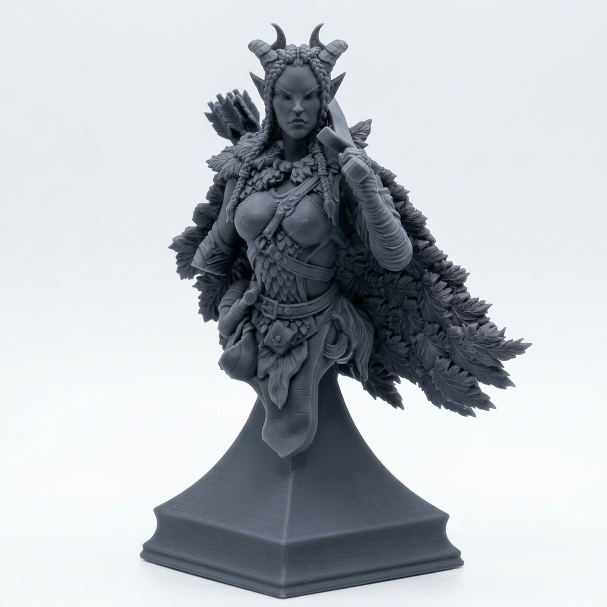Warrior Bust - Wild Hunt by Mammoth Factory - 69mm Resin Miniature - Gray Resin 3D Printed Miniature