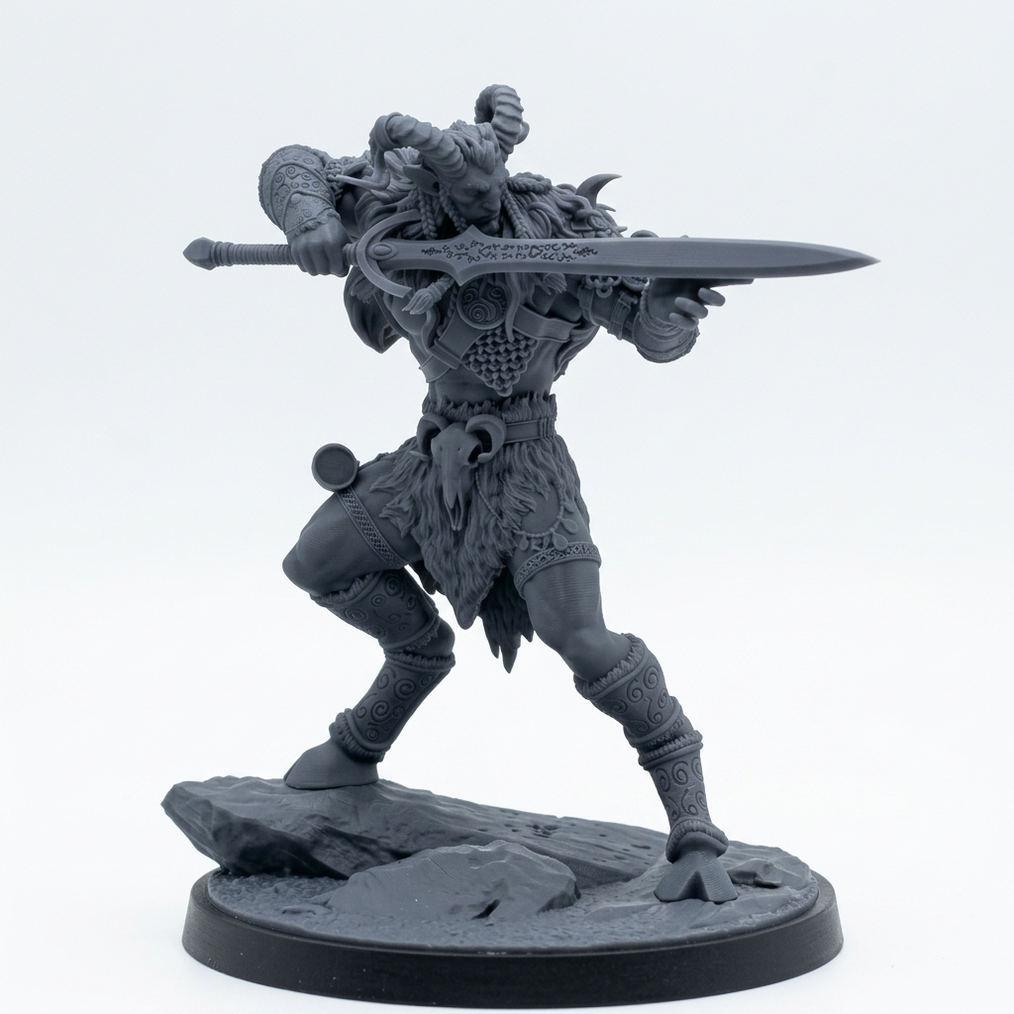 Wildhunter 1 - Wild Hunt Miniature - Mammoth Factory - Gray Resin 3D Printed Miniature