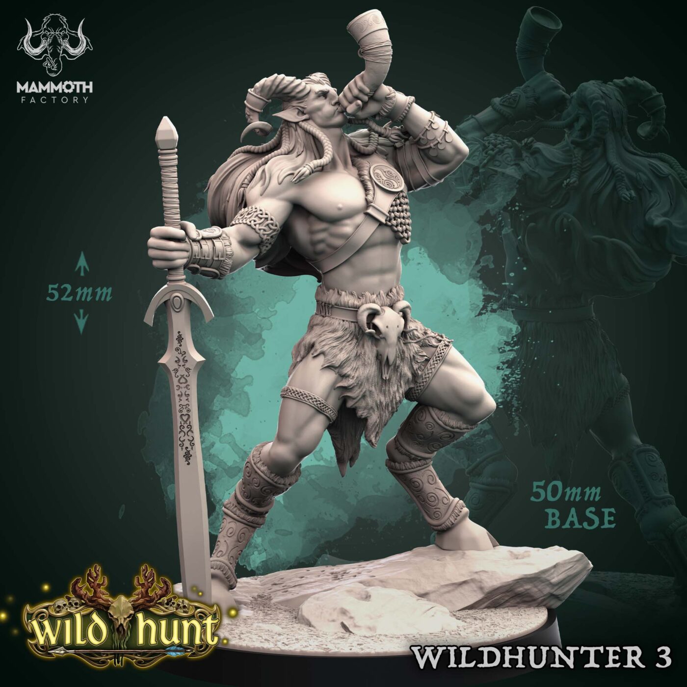 Wildhunter 3 - Wild Hunt Miniature by Mammoth Factory Miniature