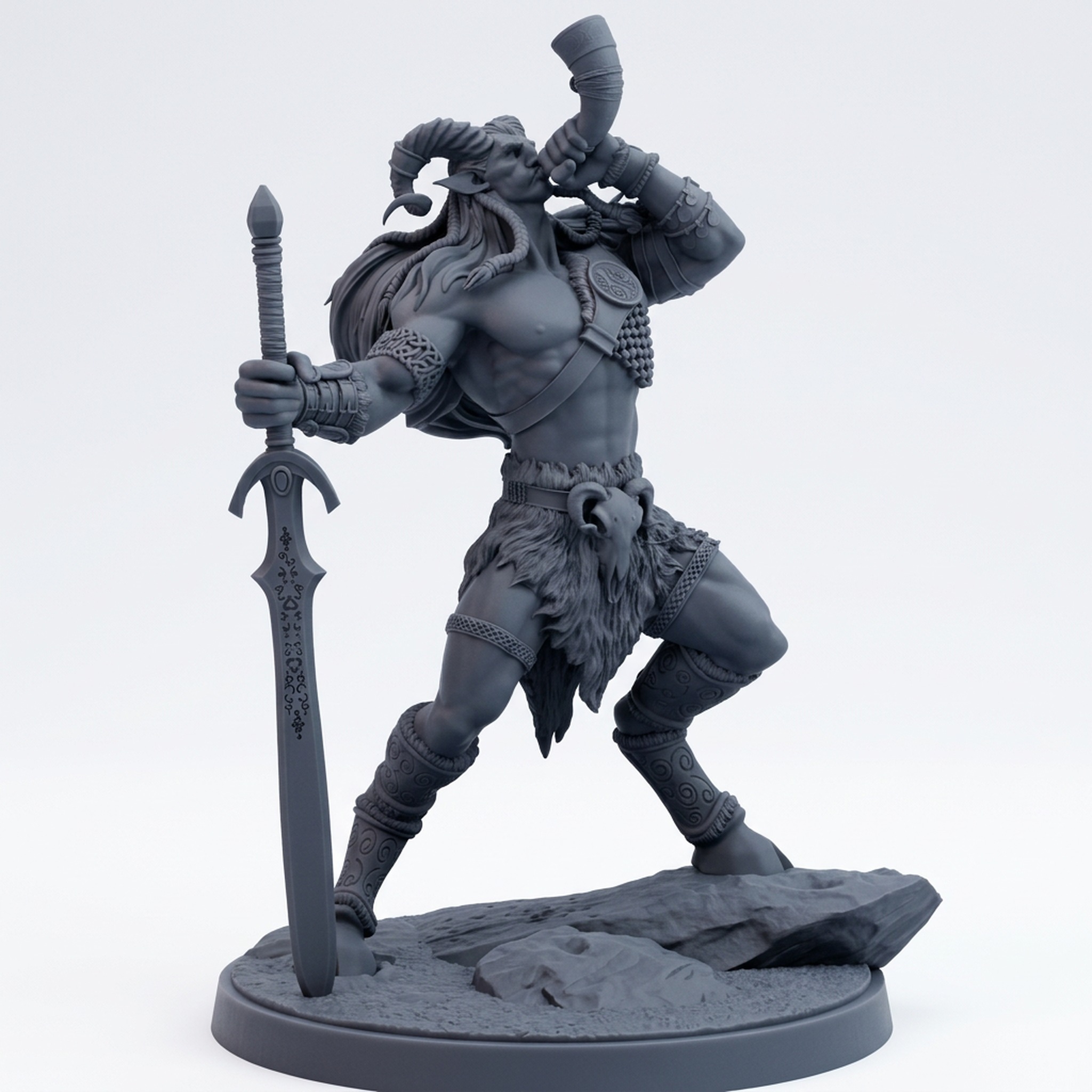 Wildhunter 3 - Wild Hunt Miniature by Mammoth Factory - Gray Resin 3D Printed Miniature