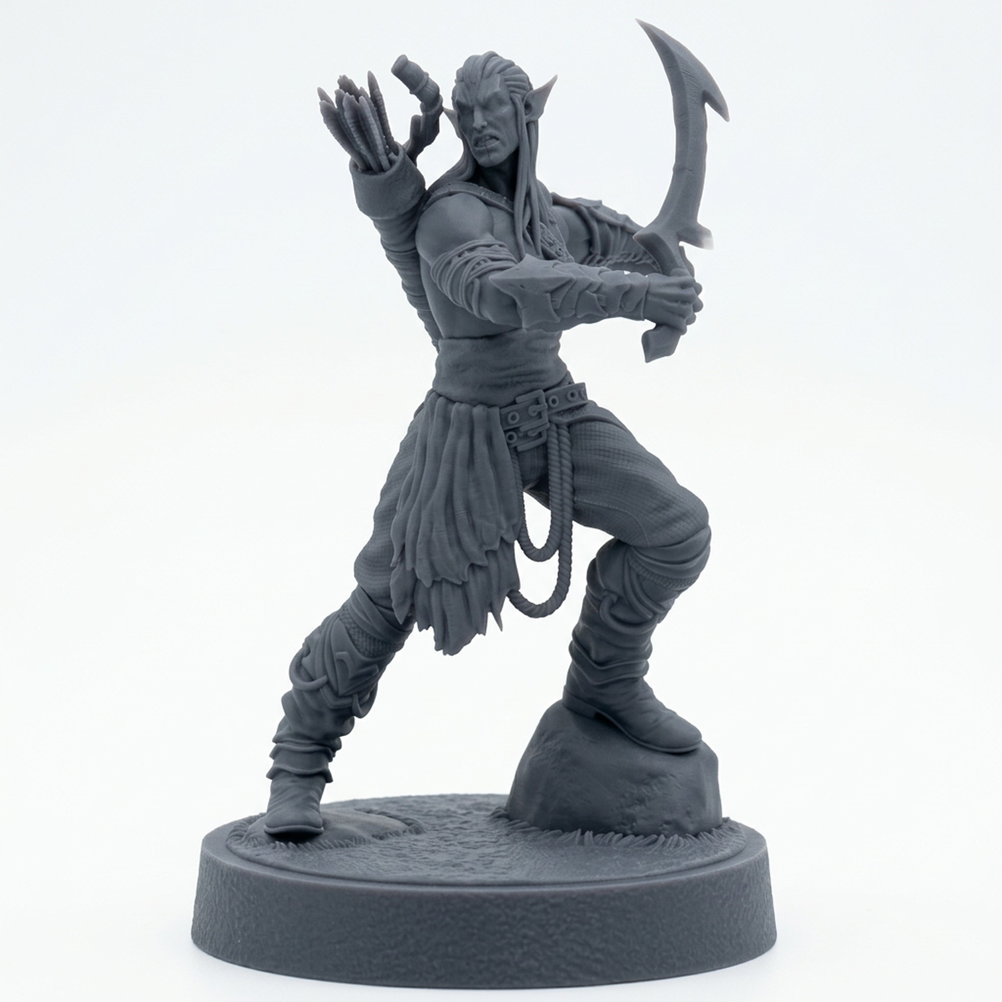 Woldling Warrior A - Gray Resin 3D Printed Miniature